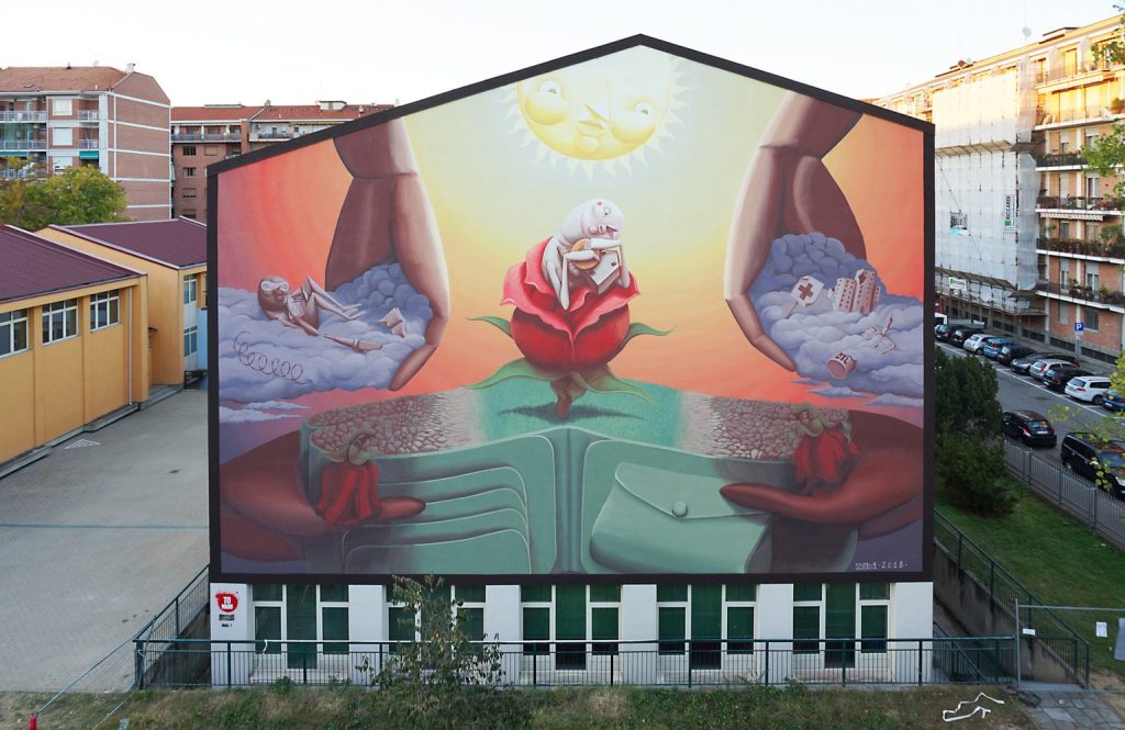 No Poverty, Il murale di Zed1 a Torino sulla povertà